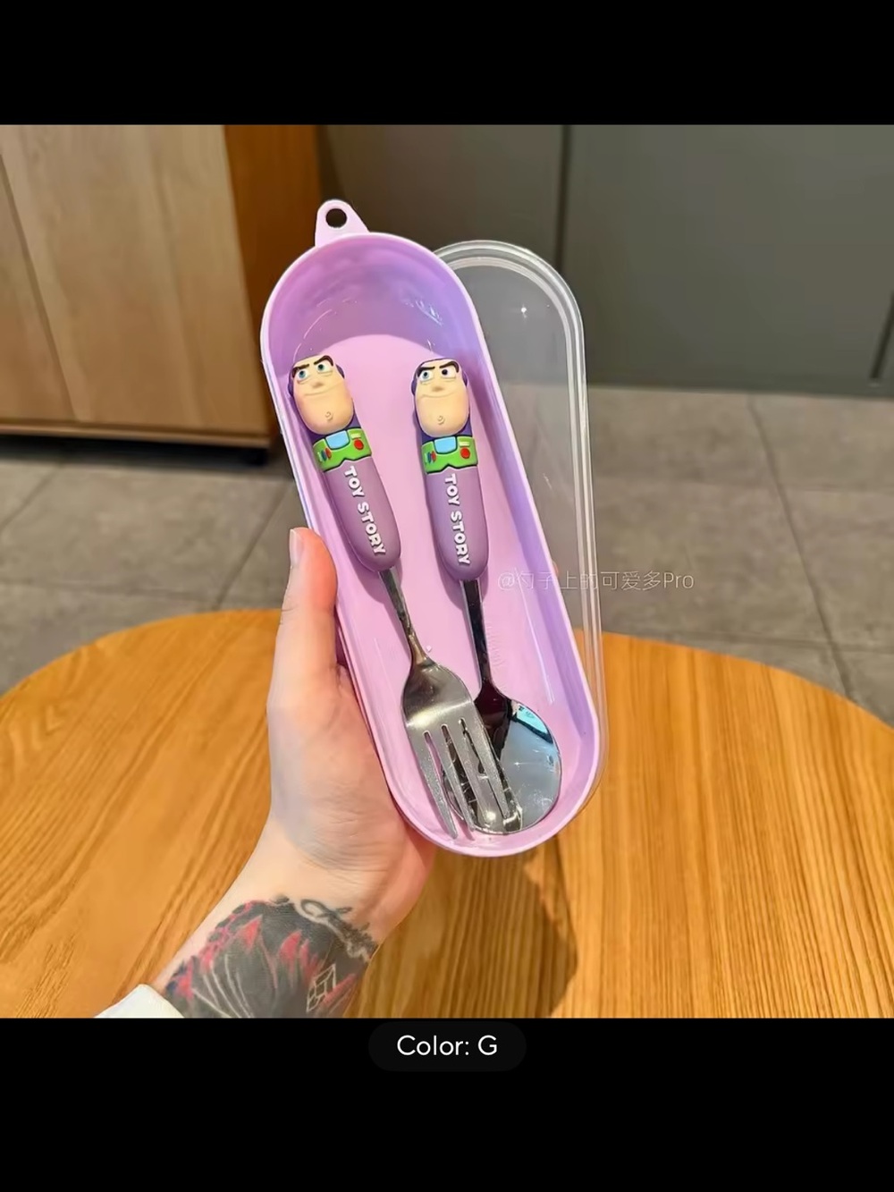 Kids Lavendar Buzz Lightyear Cutlery Set with Case